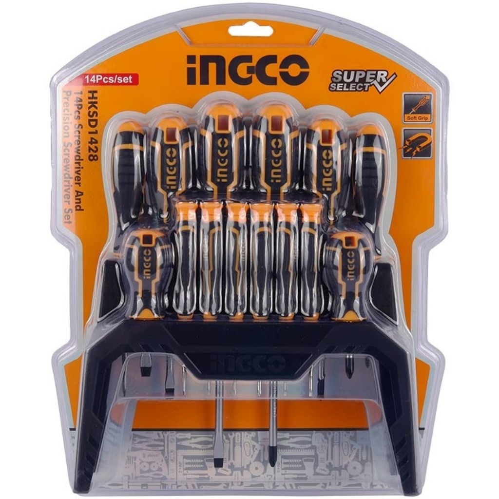 INGCO 14PCS OBENG GAGANG KARET SCREWDRIVER SET INGCO INDUSTRIAL