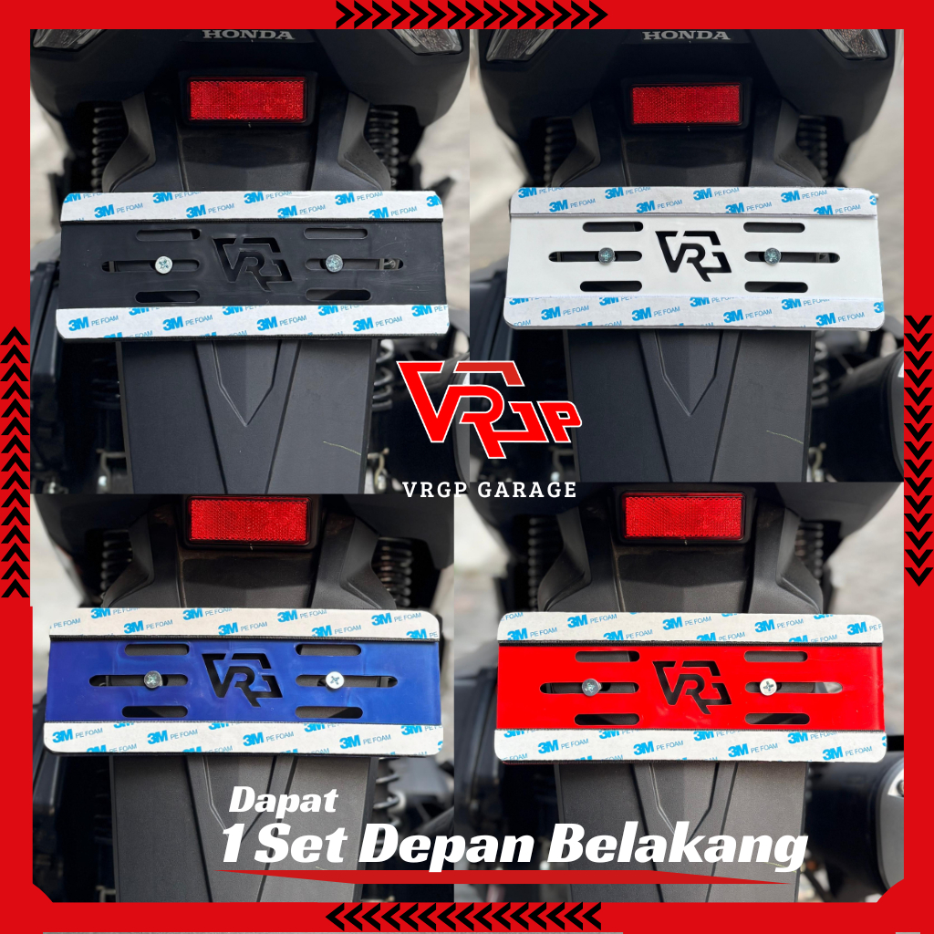 2 PCS Dudukan Plat Nomor Langsung Tempe Universal Semua Motorl/ Tatakan Plat Nomor Langsung Tempel