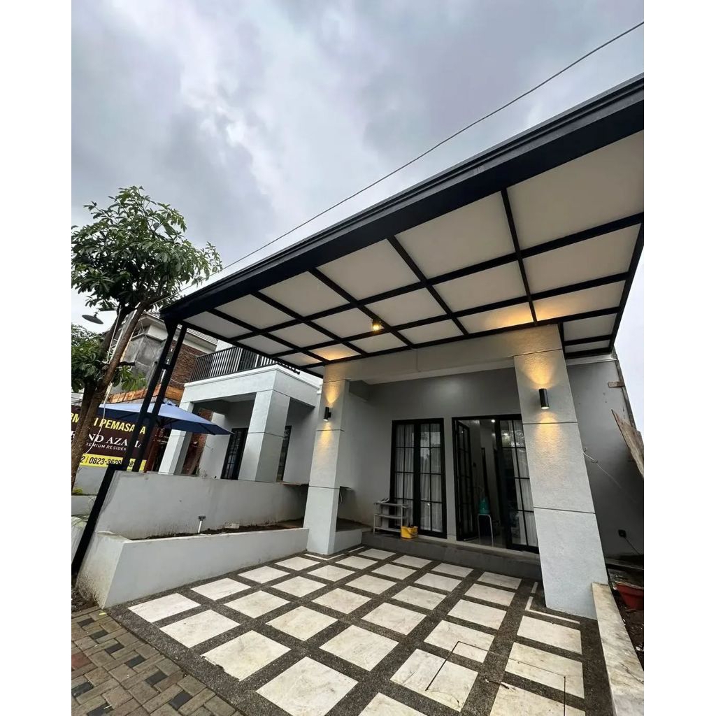 kanopi Kordoba atap alderon double layer rangka hollow galvanis