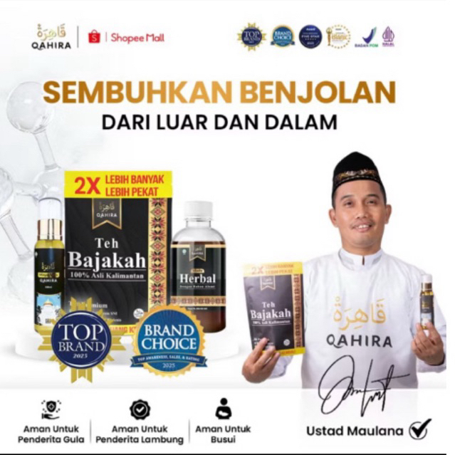 Qahira Herbal Paket Lengkap Untuk Benjolan Dan Nyeri Dengan Madu Teh Dan Minyak Asli Terbukti Ampuh