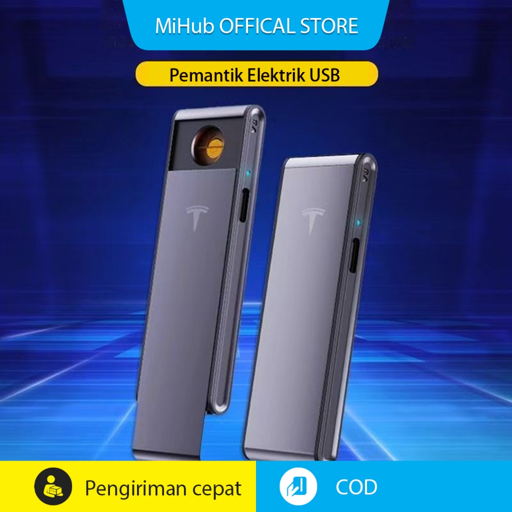 Pemantik Rokok Elektrik V8 Anti Angin & Tanpa Suara USB Type-C Isi Ulang Cepat Stainless Steel