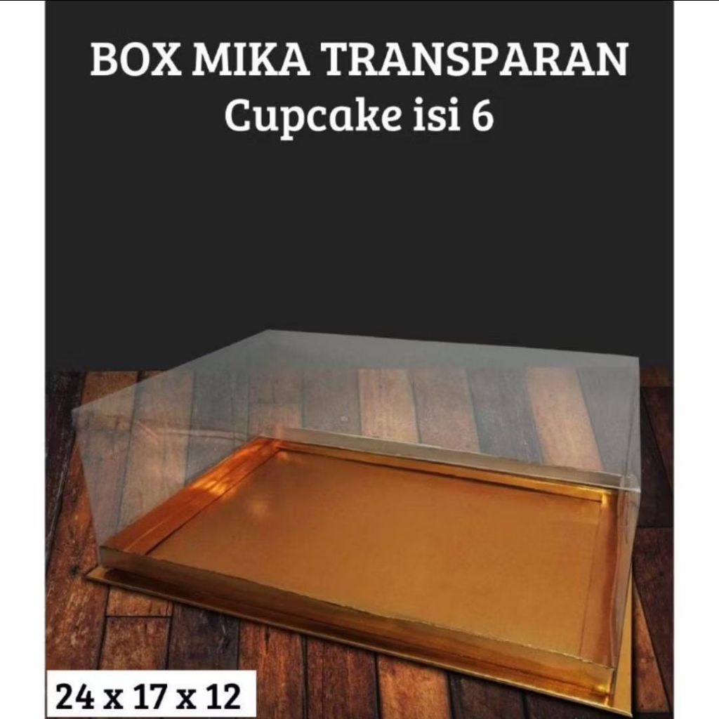 Box Cupcake Isi 6 / 24 x 17 x 12 cm /  Box Hampers Mika Termurah/ Box Mika Donat isi 6 / Kotak Muffi