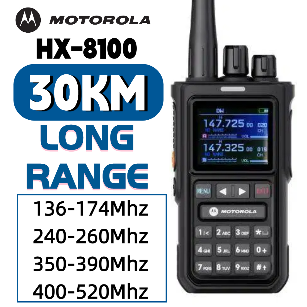 Electro_Xpress Ht Jarak Jauh Lkie Talkie Hx-8100 15W 30Km 6800Mah Uhf/Vhf/Am/Fm Two Y Radio Outdoor
