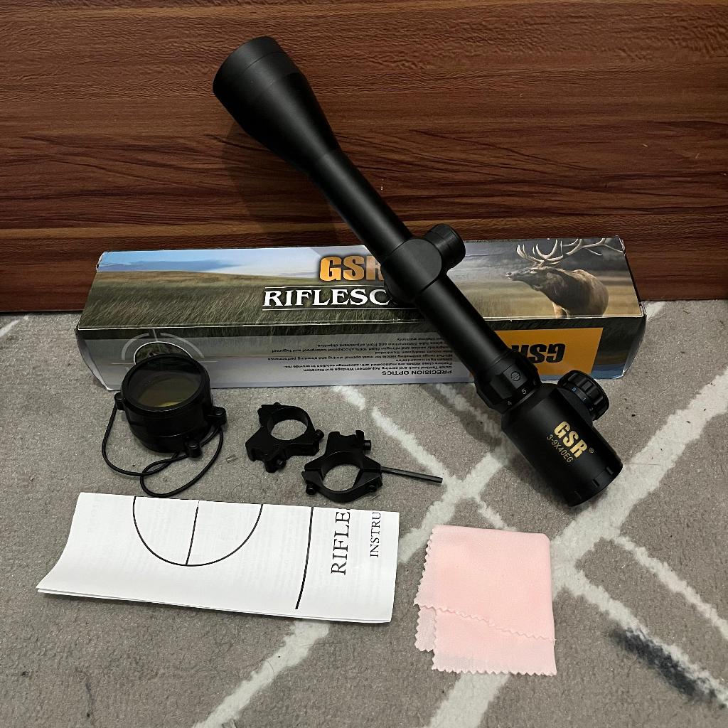 Telescope GSR 3-9x40 EG Kaca Pembesar Tele-Kop GSR Termurah Bisa COD