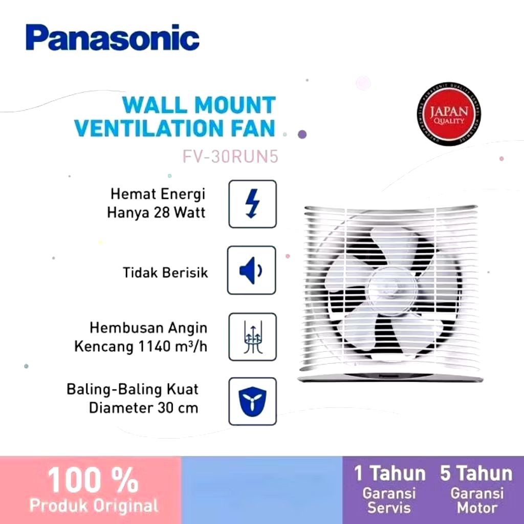 PANASONIC Exhaust Fan FV-30RUN Exhaust Dinding 12 inch
