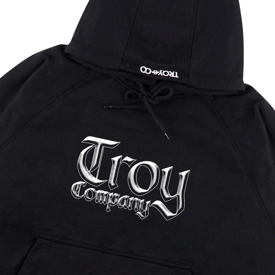 Troy Company Hoodie Boxy Raglan Black Thres - Hoodie Boxy Hitam BRH 3370