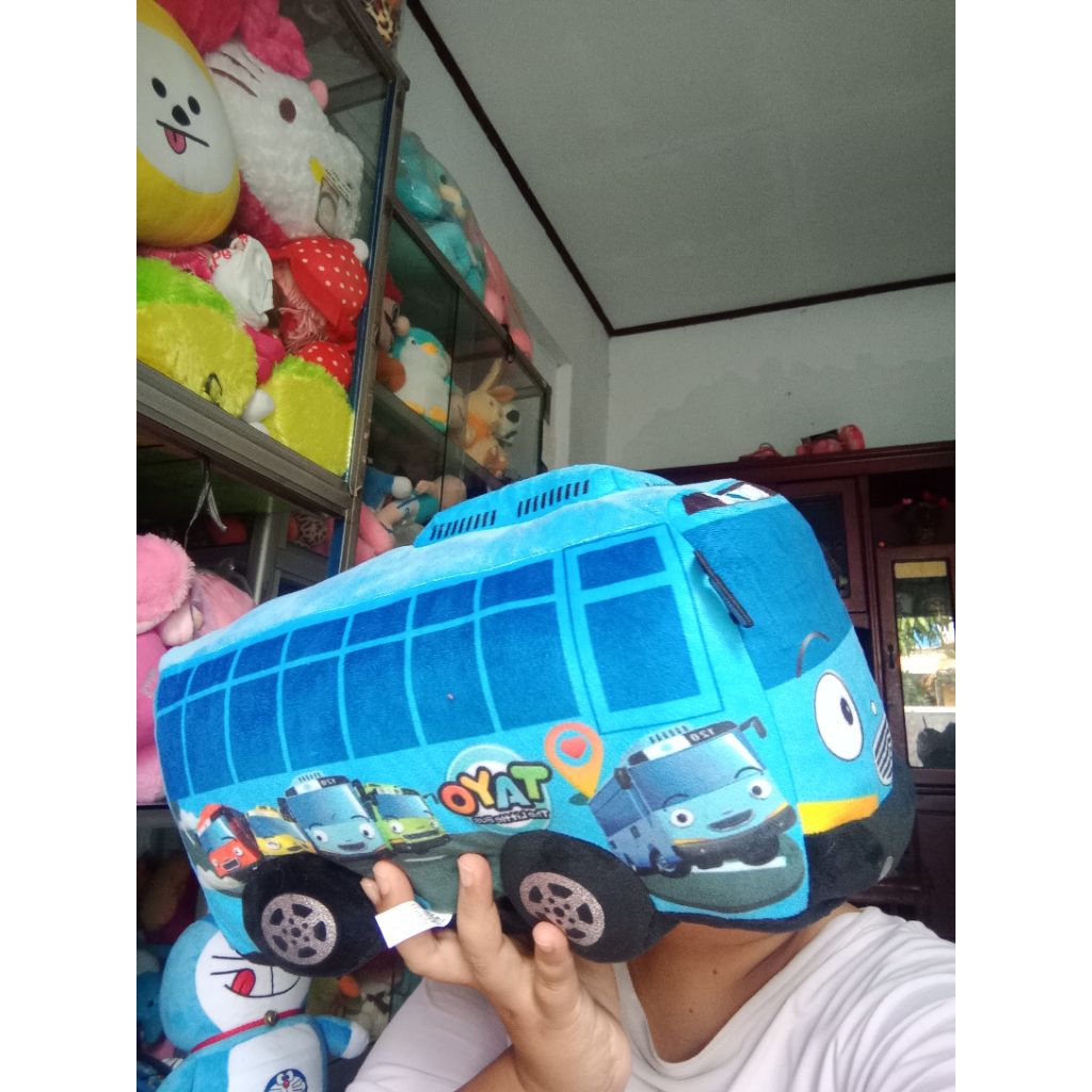boneka bis Taio biru besar lembut dan empuk
