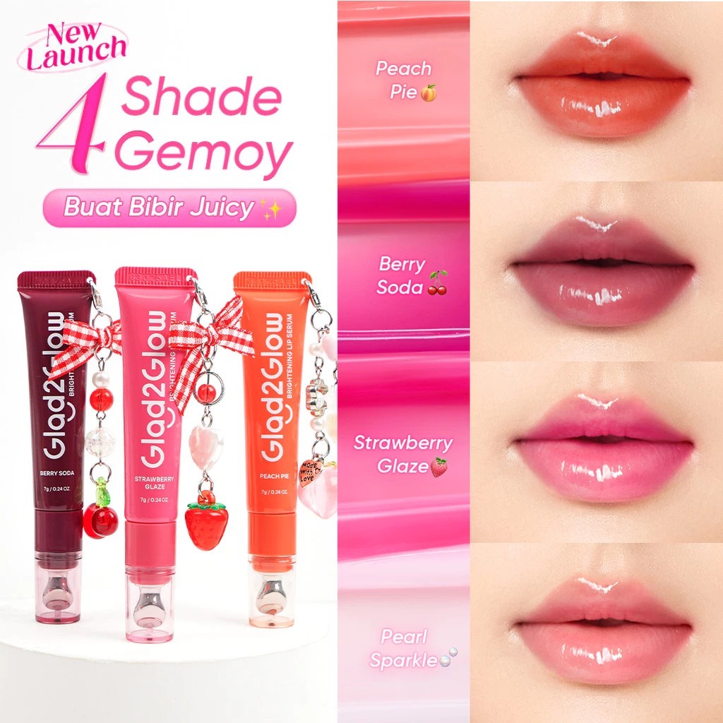 (Ready Stock All Shades) Glad2glow - G2G- Brightening Lip Serum