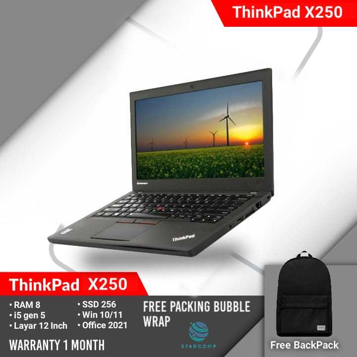 Laptop Lenovo Thinkpad X250 I5 GEN 5  SECOND MURAH UNIT BERGARANS