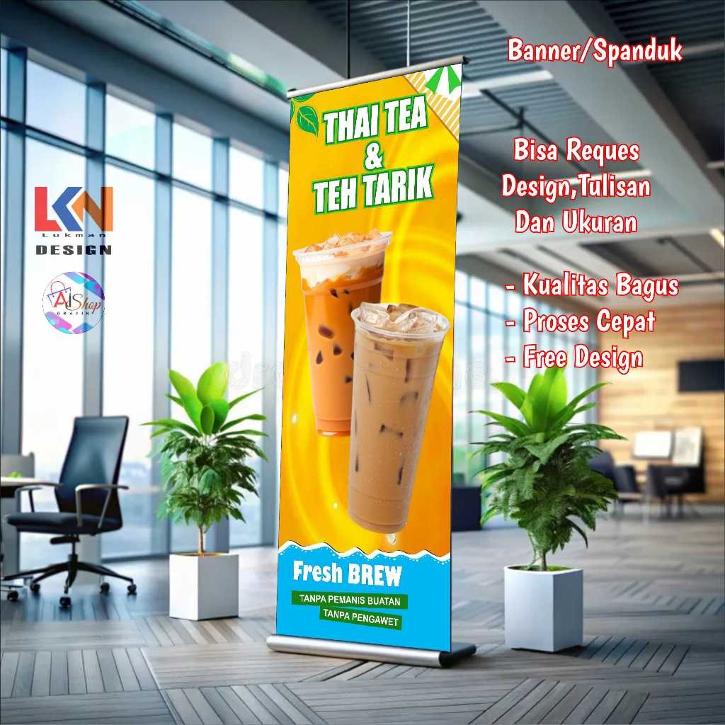 banner spanduk teh tarik & thai tea