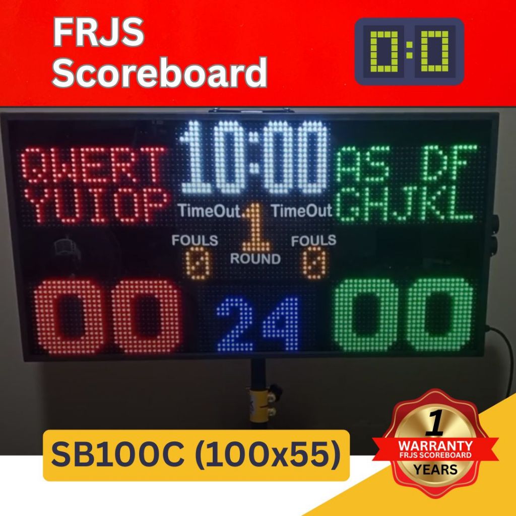 Scoreboard Futsal Digital Wireless | Papan Skor Sepak Bola Futsal Basket (100x55)