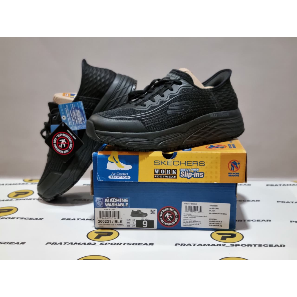 SIZE 42 ( 27 CM ) - ORIGINAL ASLI SKECHERS RF SLIP INS WORK MAX CUSHIONING ELITE SR ANTI LICIN SEPAT