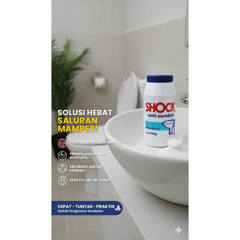 Serbuk Anti Sumbat Bubuk Pelancar Pipa Saluran Air Wc Toilet Mampet Shock
