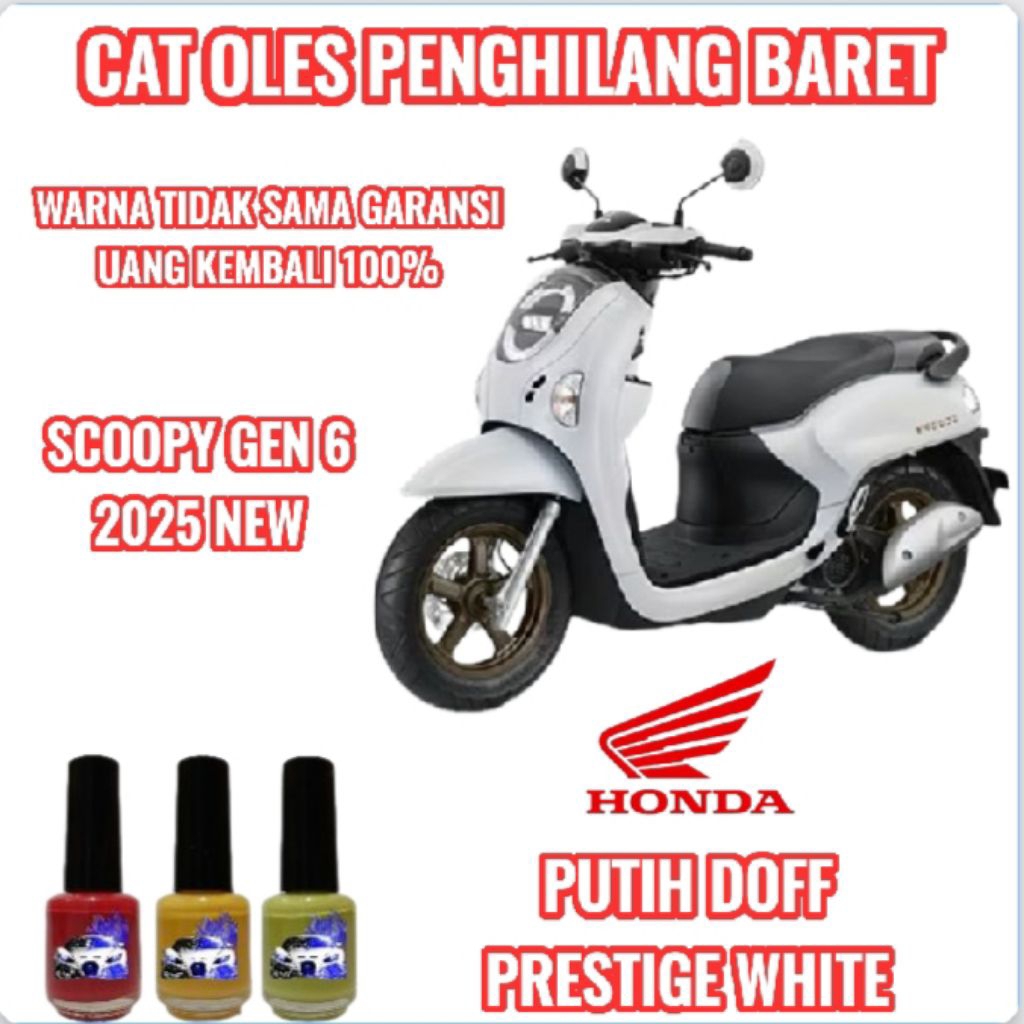 CAT OLES PENGHILANG BARET MOTOR HONDA SCOOPY GEN 6 PRESTIGE WHITE/PUTIH DOFF 2025 NEW TERMURAH