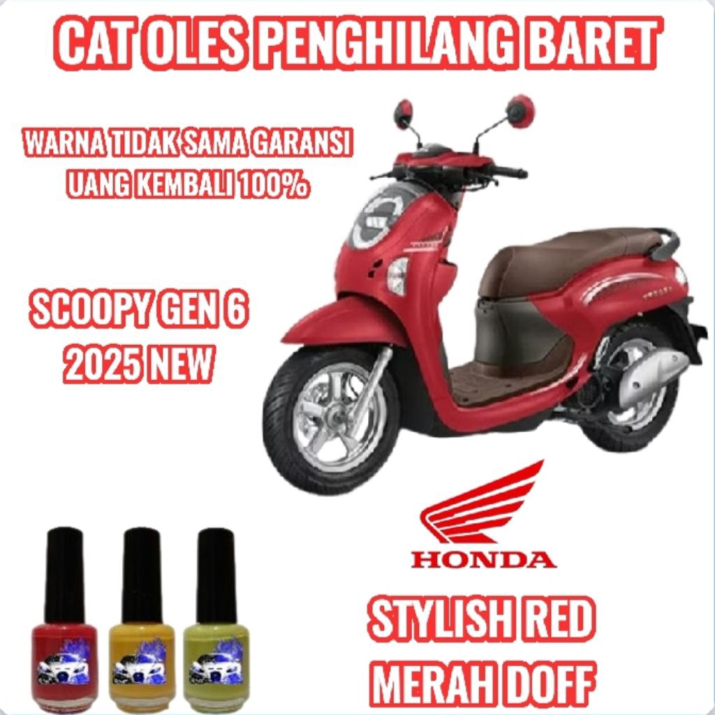 CAT OLES PENGHILANG BARET MOTOR HONDA SCOOPY GEN 6 STYLISH RED/MERAH DOFF 2025 NEW TERMURAH
