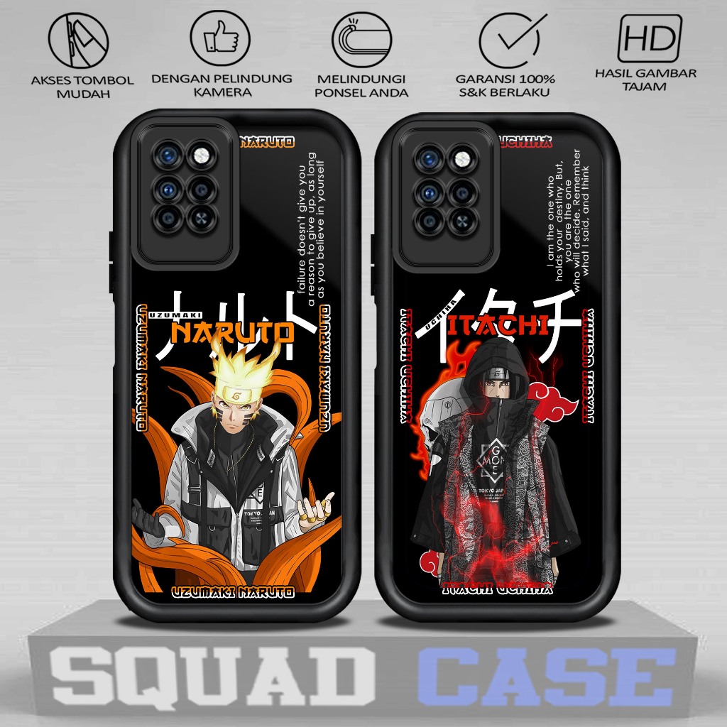 Softcase Glass kaca untuk INFINIX NOTE 10 PRO NOTE 10 PRO NFC Motif NARUTO Casing Handphone Case Hp 