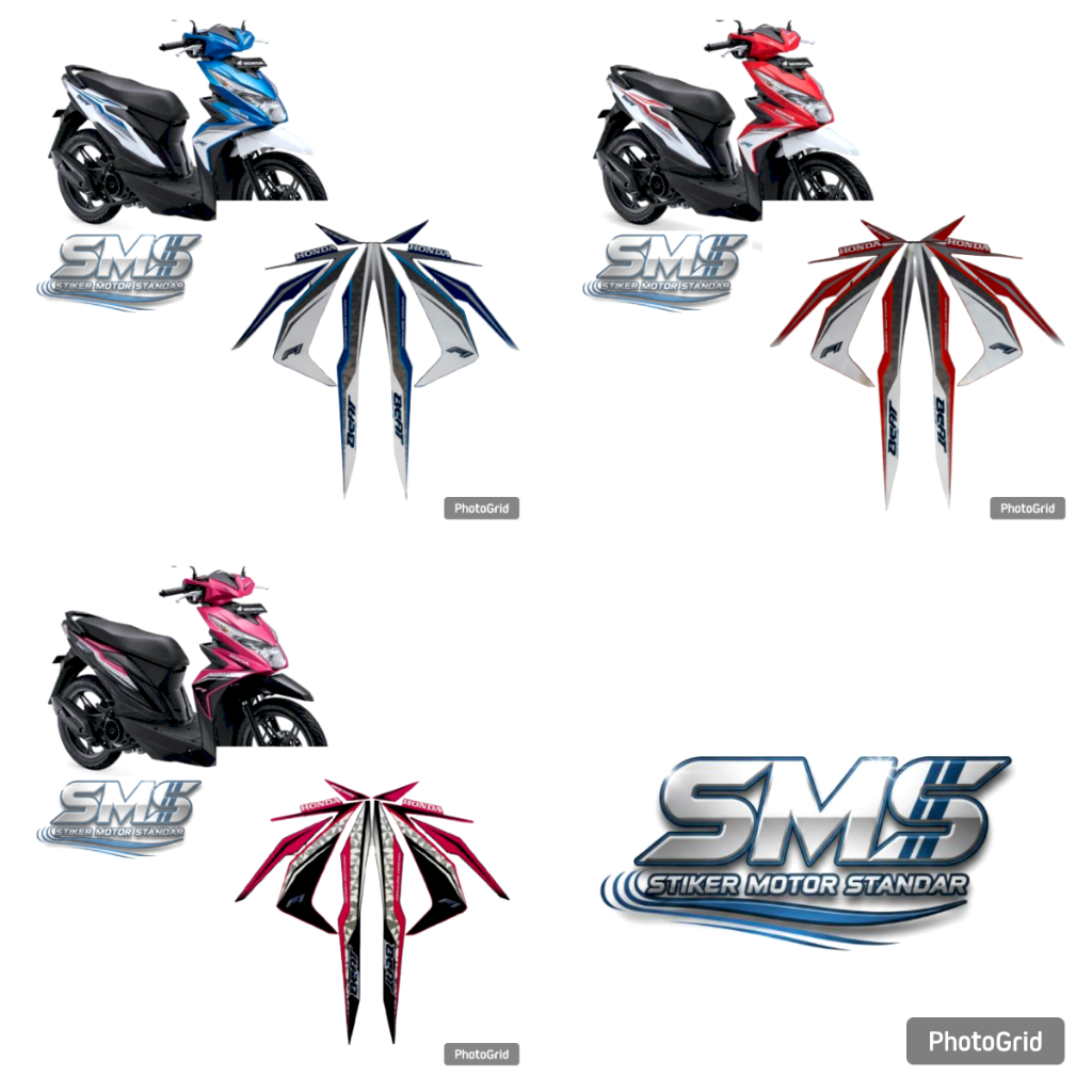 sticker striping lis les body motor Honda beat fi 2017 2018 idling stop system iss standart fullset