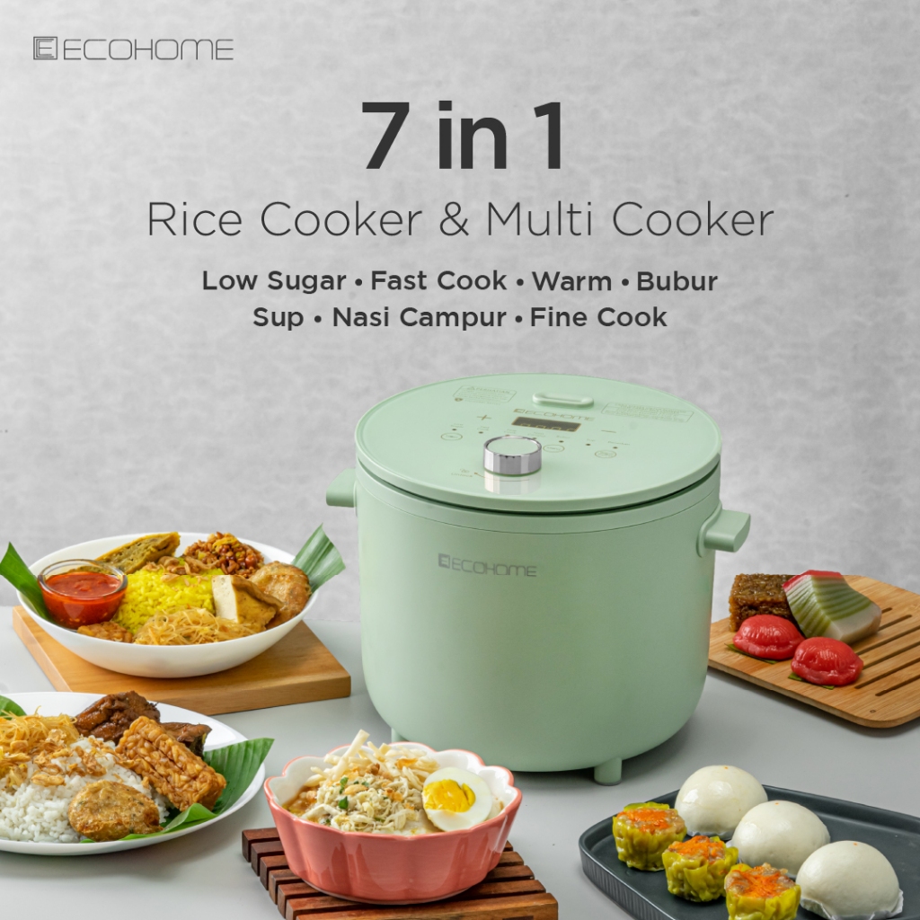 ECOHOME Rice Cooker Low Carbo ELS777 Penanak Nasi Serbaguna Low Watt