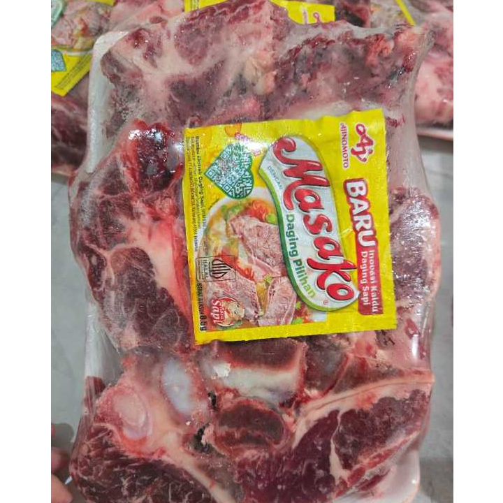 Iga gondrong frozen 1 kg/ Iga gondrong sapi premium 1 kg/ iga sapi dengan balutan daging tebal