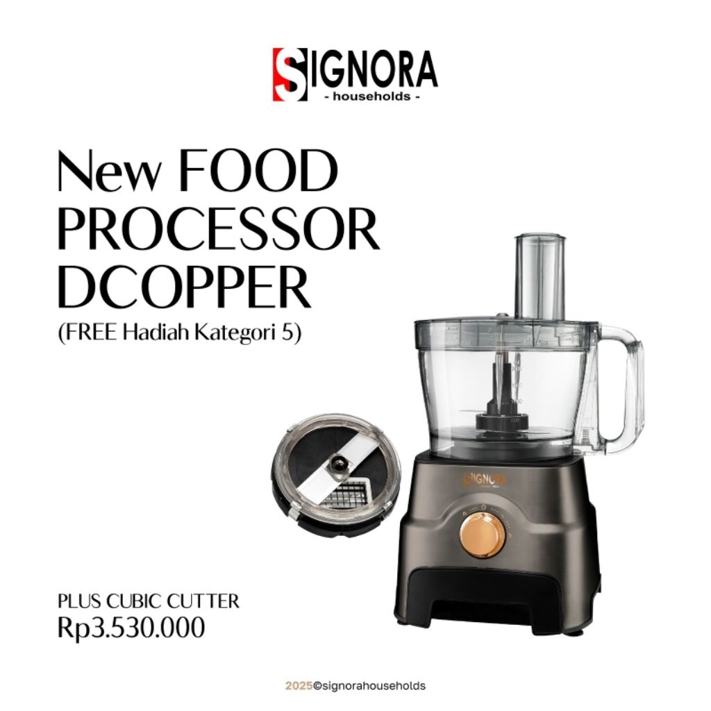 New Food Processor Dcopper Signora+ Cubic Cutter