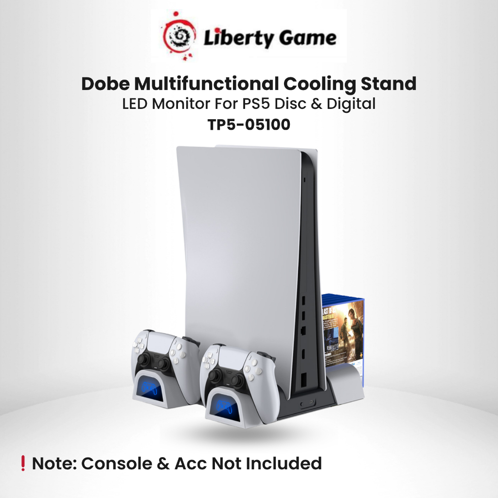 Dobe Multifunctional Cooling Stand LED Monitor Cas Rak CD for PS5 Digital and Disc Version TP5-05100
