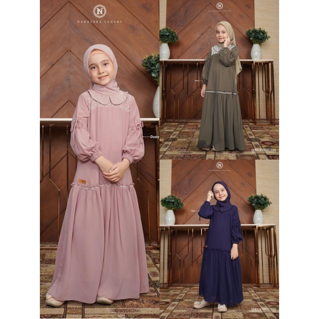 NADHEERA LUXURY BAJU GAMIS/DRESS ANAK LUCU, PESTA | DRUPADI, CAMILLA, SERENITY, GLADISH, CELESTIA