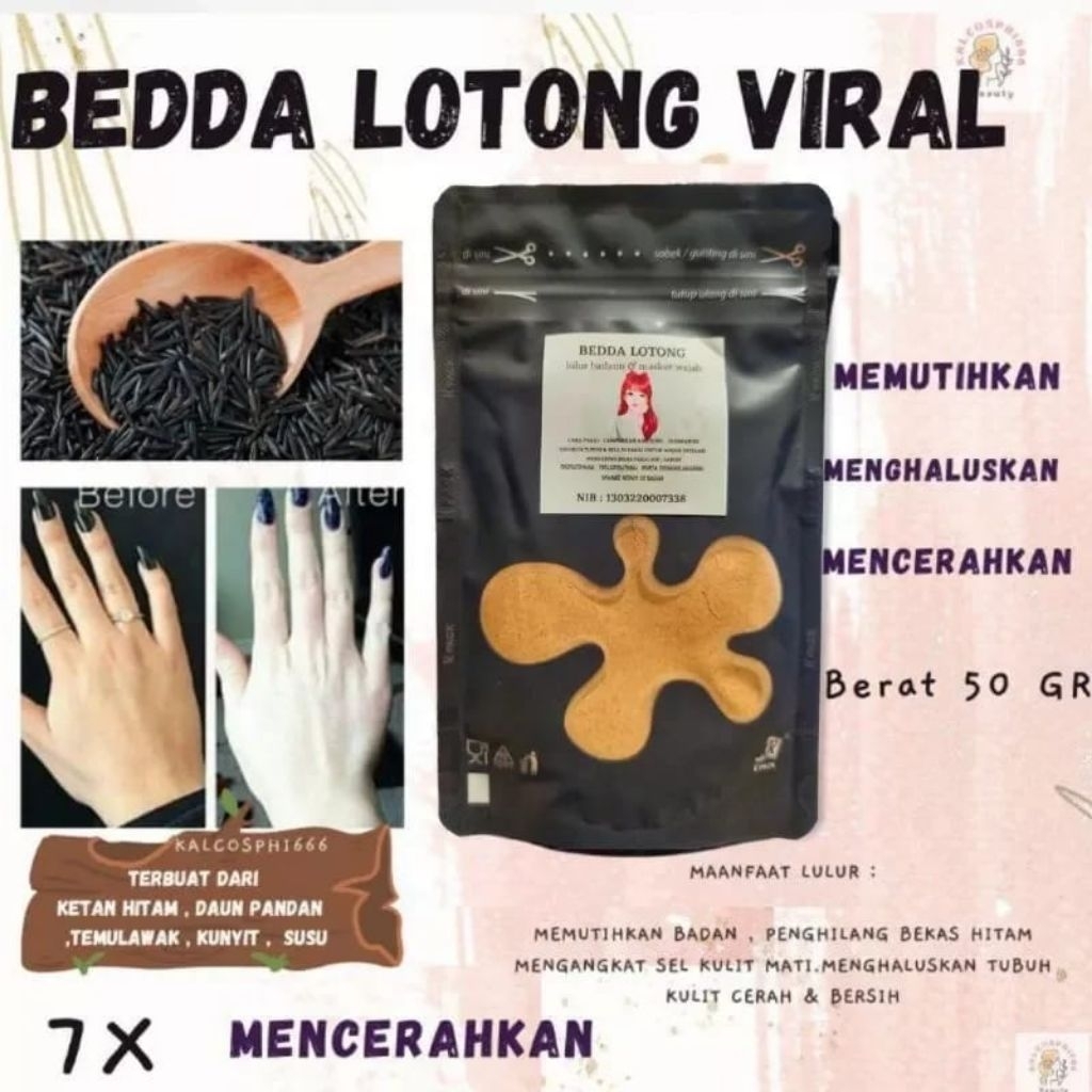 PROMO BEDDA LOTONG BUBUK / BEDDA LOTONG VIRAL / BEDDA LOTONG BUGIS VIRAL TIKTOK PEMUTIH BADAN MINIMA