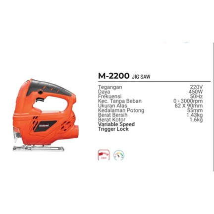 Modern Mesin Jigsaw M2200 Merah / Mesin Gergaji Triplek M2200 Modern