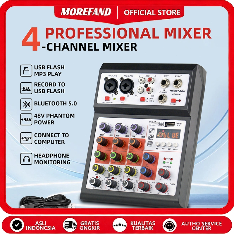 RE403 mini mixer Audio Mixer, Channel 4, Mini Mixer, Live recording, Karaoke, Stage mixing effects, 