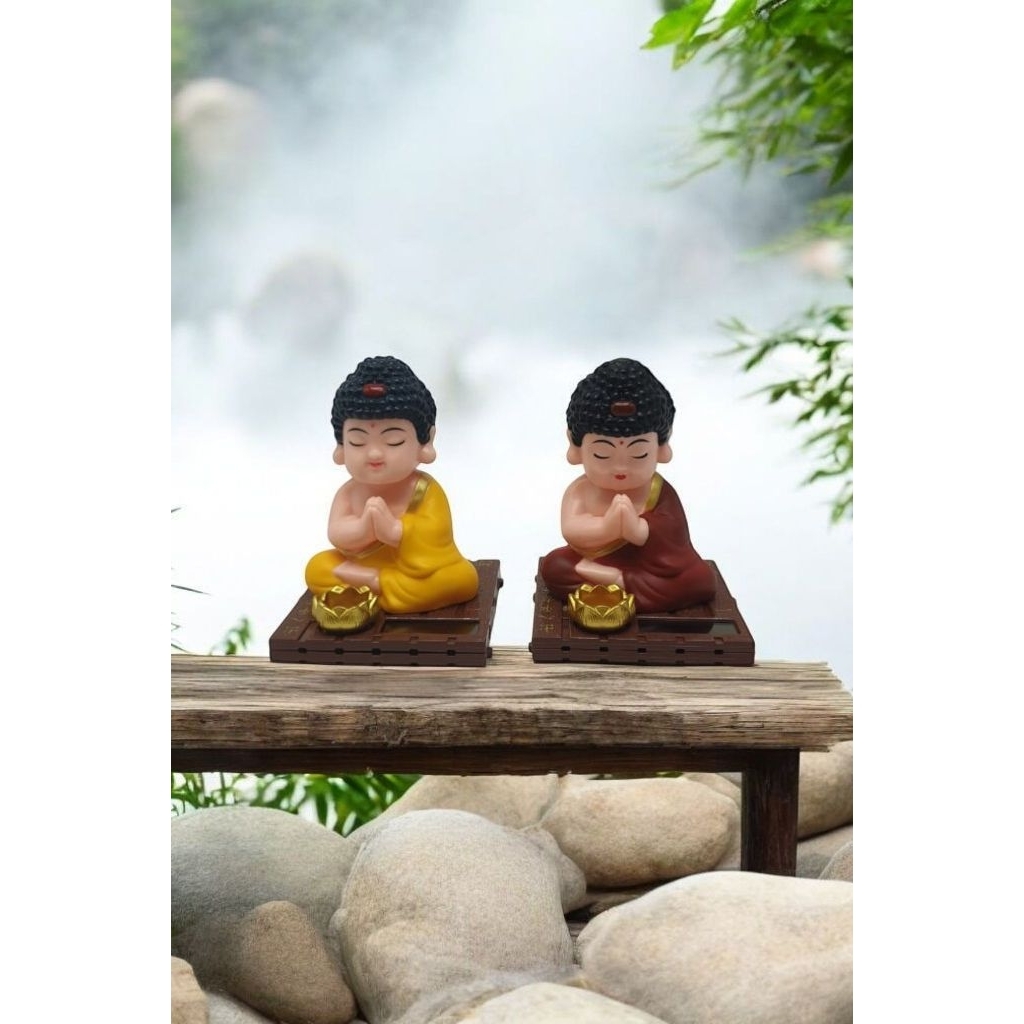 pajangan biksu Budha solar/patung biksu Budha
