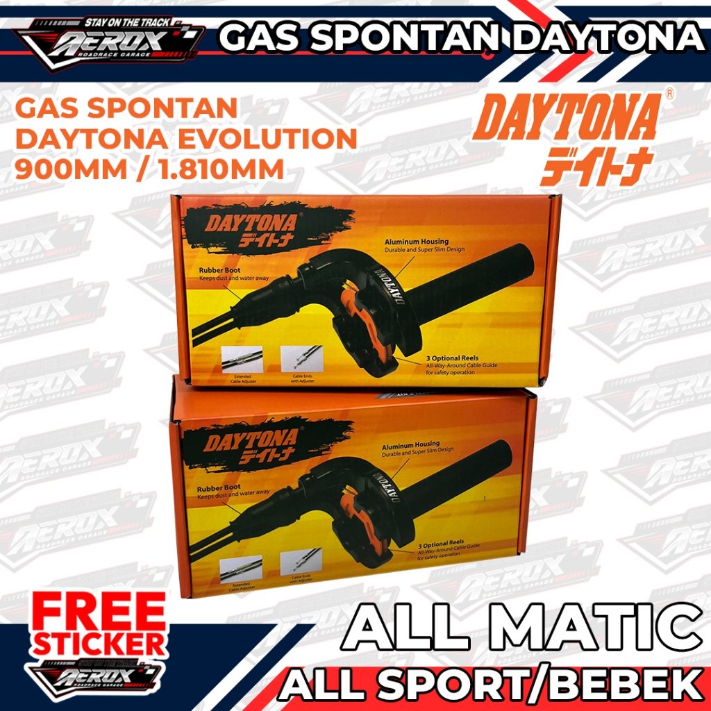Gas Spontan Daytona Evolution Dual Cable, Panjang kabel 0.9 Meter Sport CB150, CBR, R25, Vixion