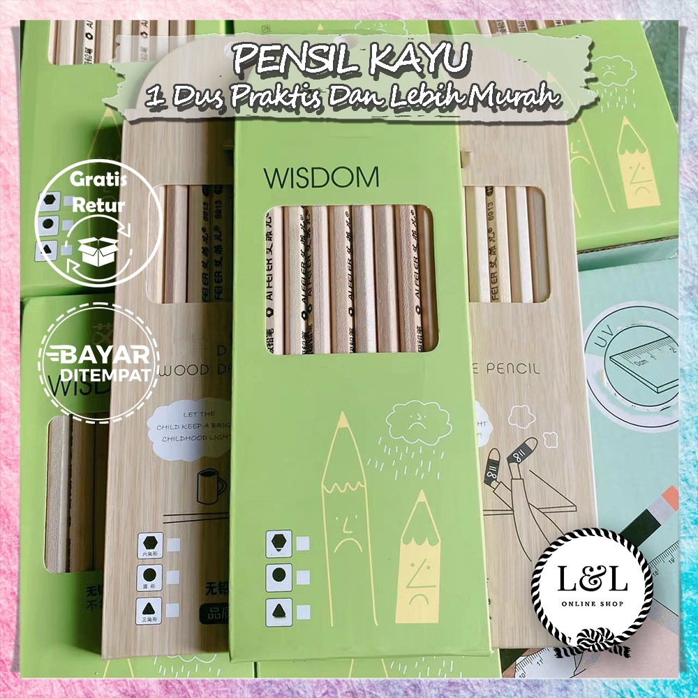Pensil Kayu HB Ekonomis Halus Runcing Dan Nyaman Ditulis Pensil Kayu Anti Patah Pensi Kayu Ringan da