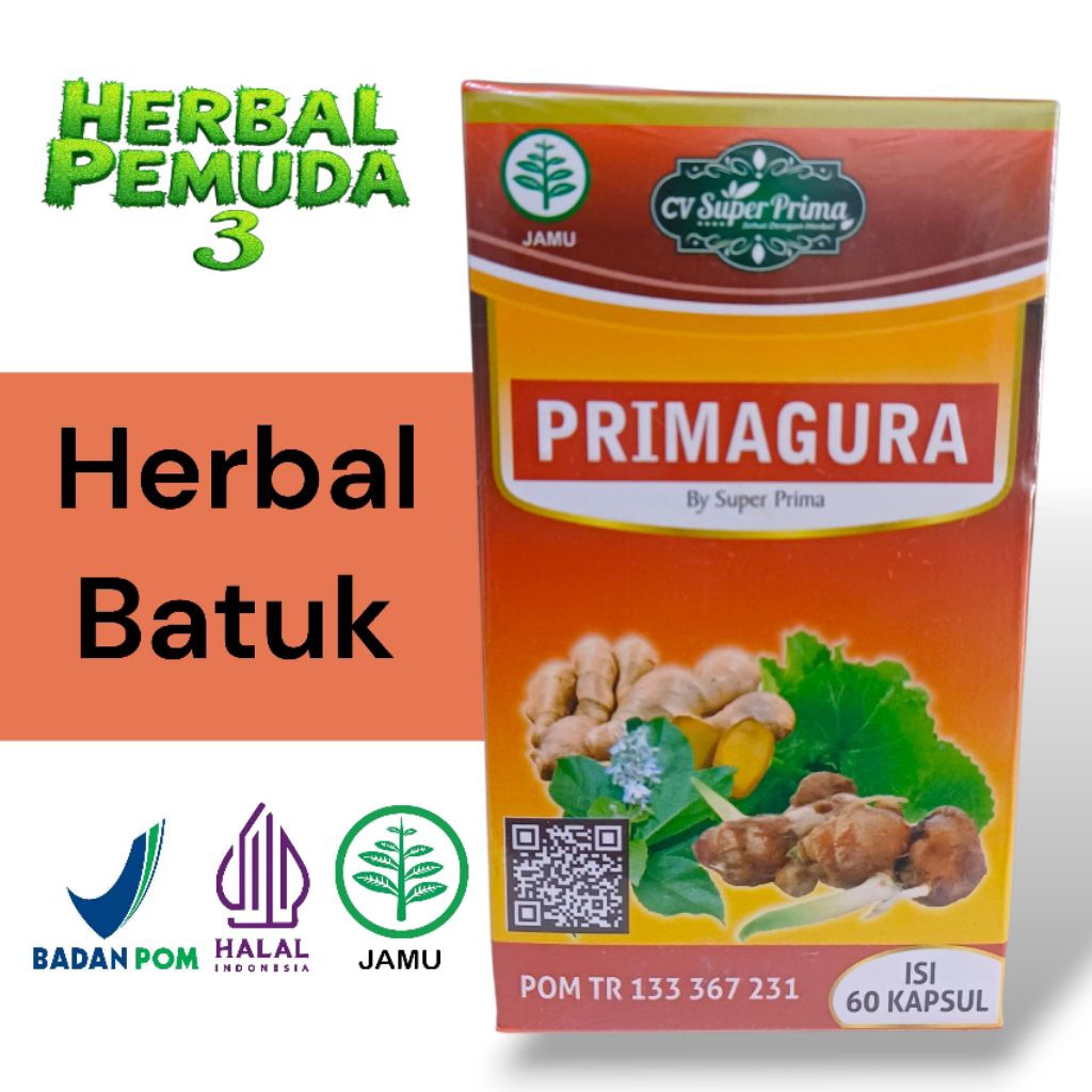 PRIMAGURA 60 kapsul Gurah Super Prima Herbal Untuk Batuk Bedahak dan Batuk Kering
