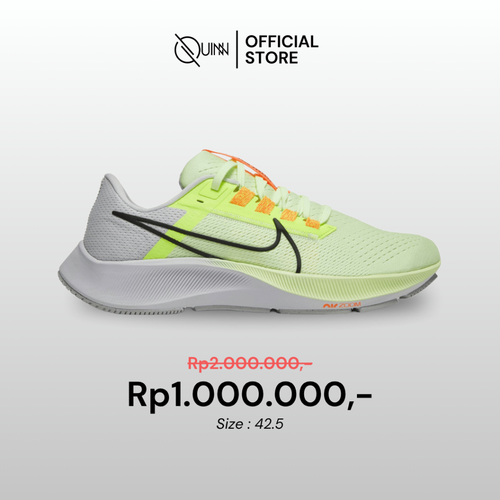 Nike Zoom Pegasus 38 Fast Pack Barely Volt / Sepatu Sneakers Olahraga Tenis Padel Lari Pria