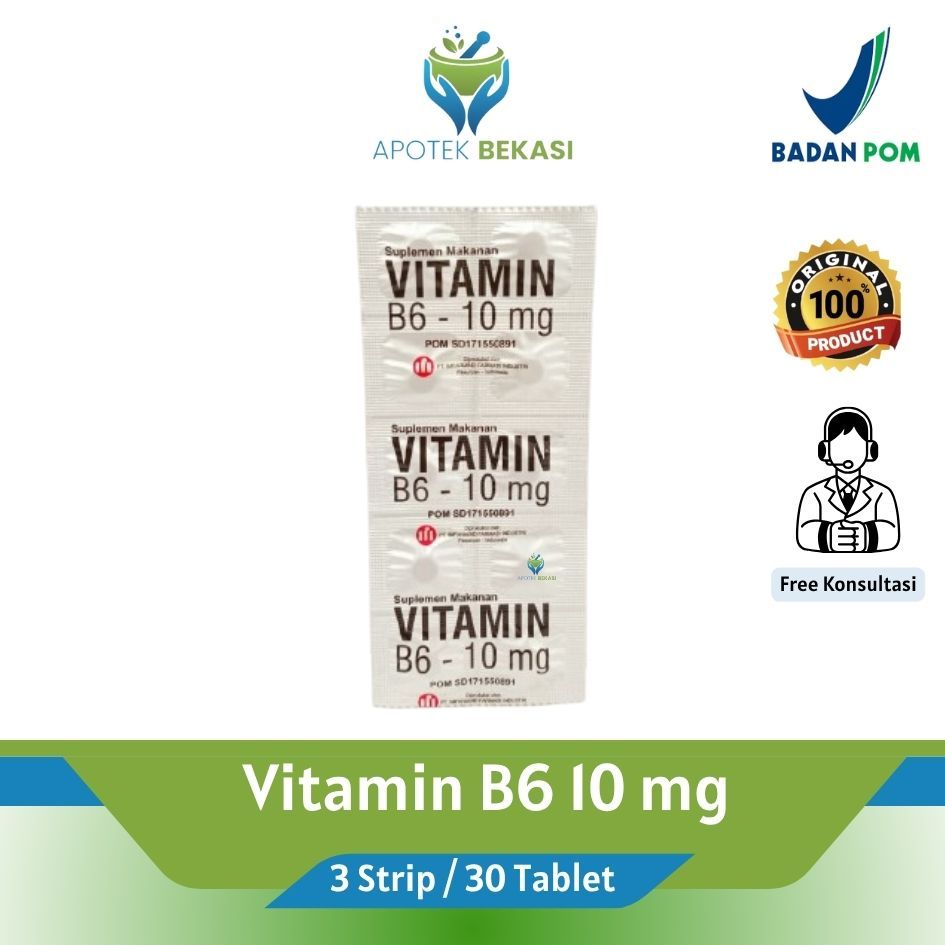 Vitamin B6 10 mg - 3 Strip / 30 Tab