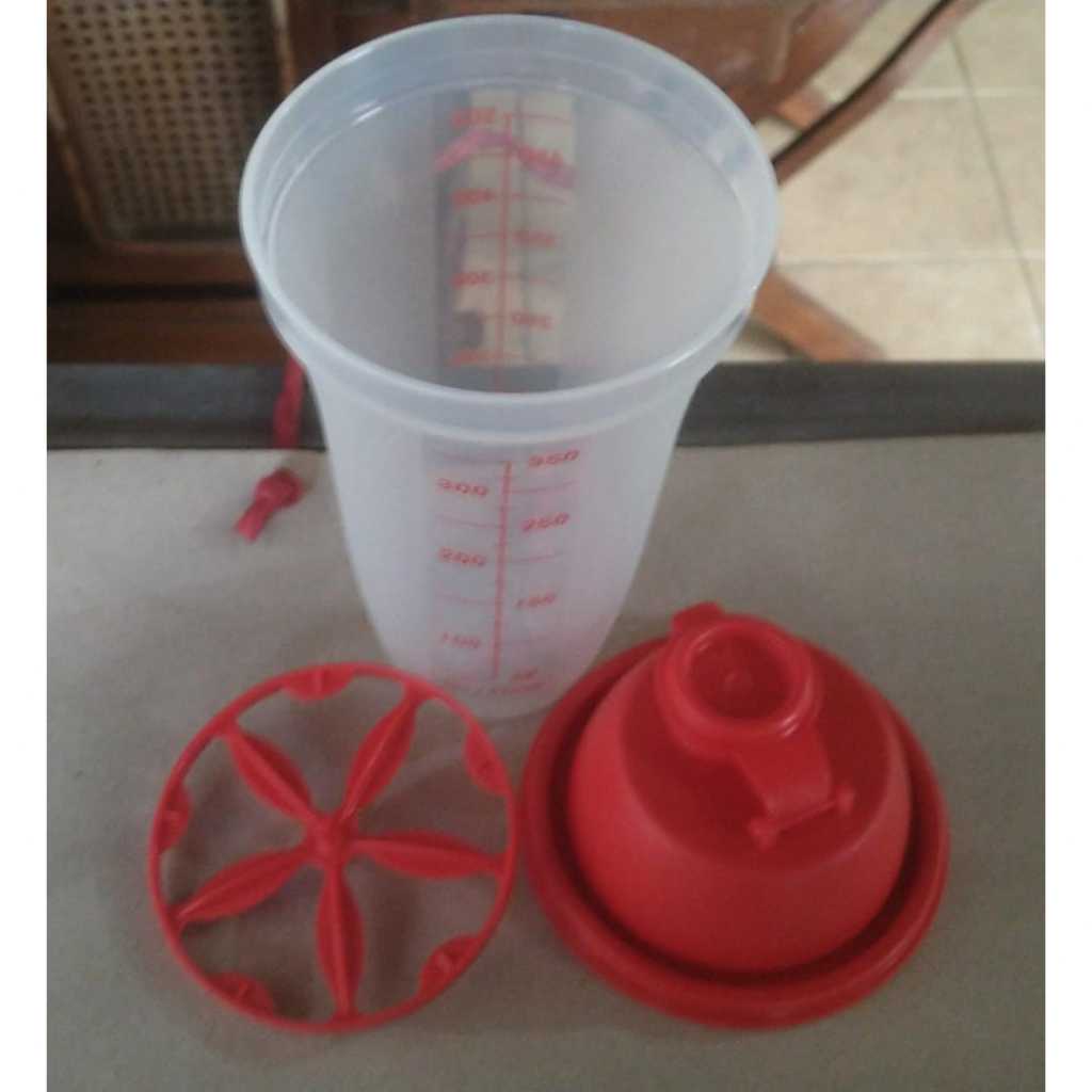 Jual Promo Tupperware Quick Shake 500ml / 350g Warna Merah Original / Shaker Pengocok / Gelas Takar 