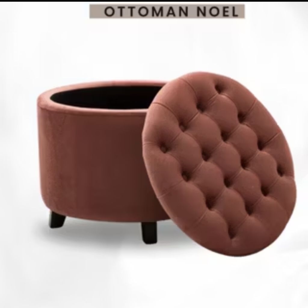 ( 19 ) OTTOMAN BULAT STORAGE SOFA BULAT  KURSI PENYIMPANAN BOX