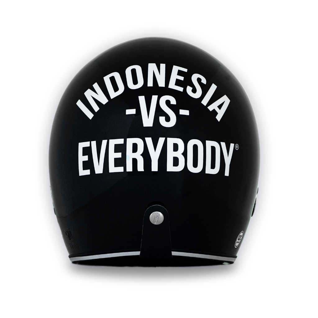 Marzano X Urbain Indonesia Helm Retro Bogo Half Face Black Glossy Size S-XL Berstandar SNI