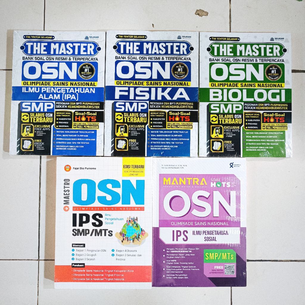 OBRAL BUKU MURAH ORIGINAL / LATIHAN SOAL SMP / THE MASTER SOAL SOAL SMP / BIOLOGI / FISIKA / MATEMAT