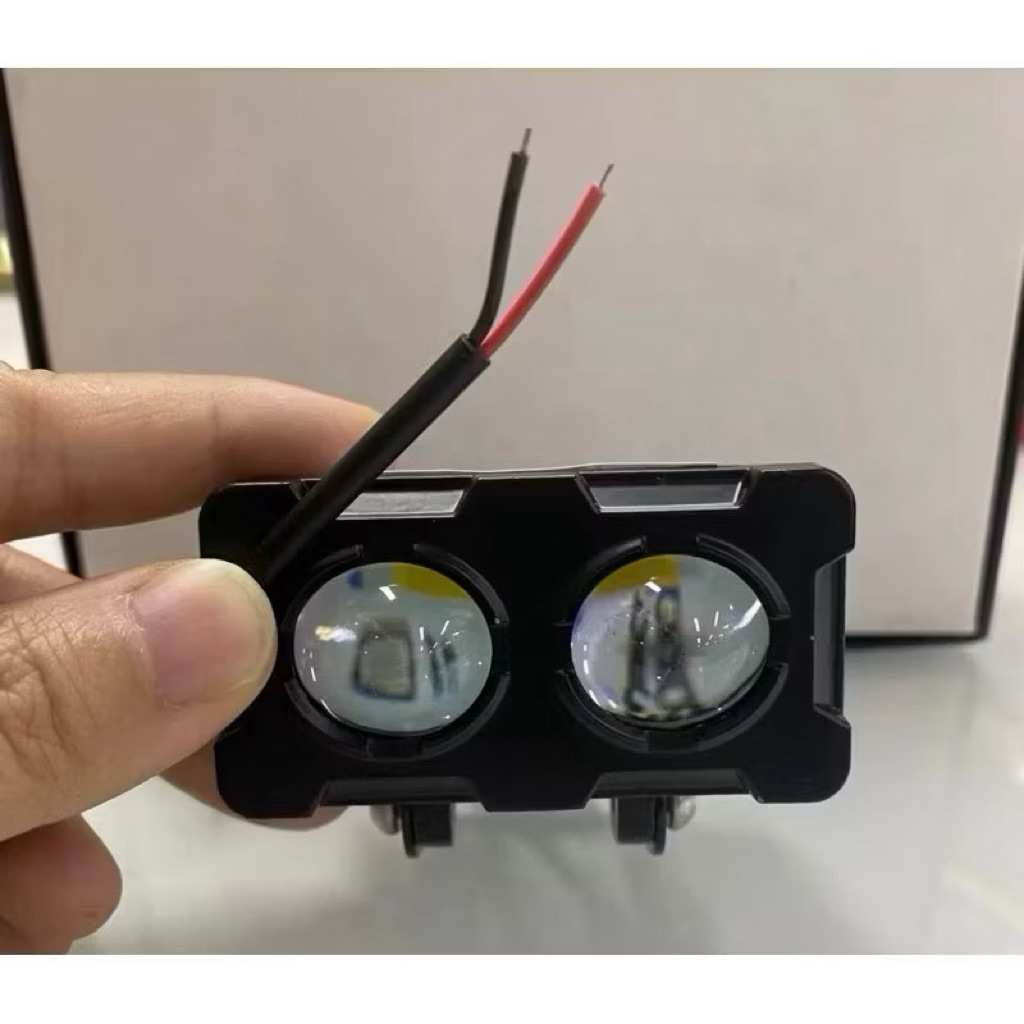 LAMPU TEMBAK SOROT SQL 2 LED MATA LASER PUTIH - KUNING WATERPROFF ORIGINAL 12 VOLT - 24 VOLT MOBIL T