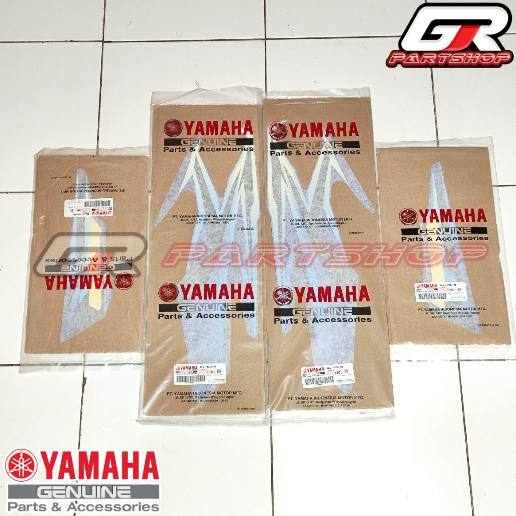 STRIPING STICKER TANGKI DAN STIKER BOX AKI RXKING BIRU FULL SET 2005 ASLI ORIGINAL YAMAHA ORI YGP ST