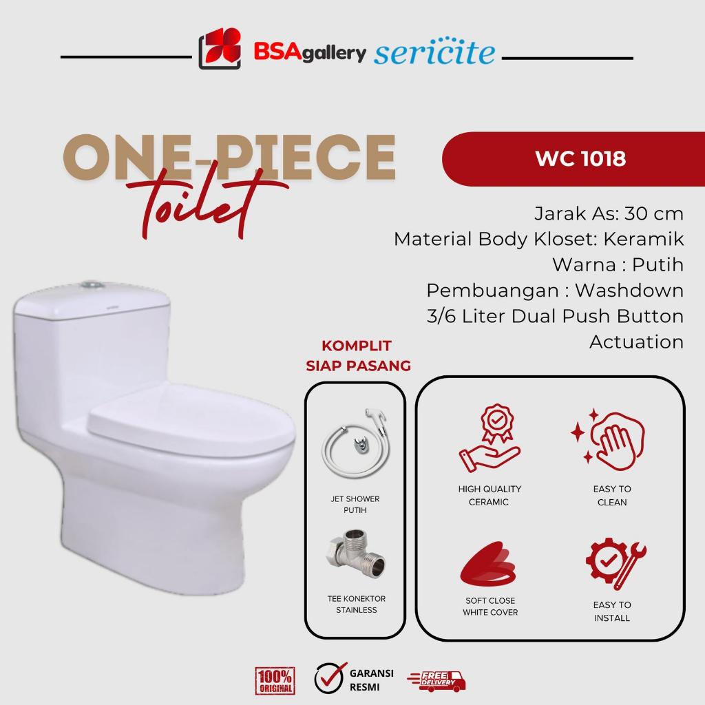 BSA Gallery KLOSET DUDUK ONEPIECE + JET SHOWER SERICITE WC 1018 MONOBLOK KLOSET KODOK MODEL TOTO