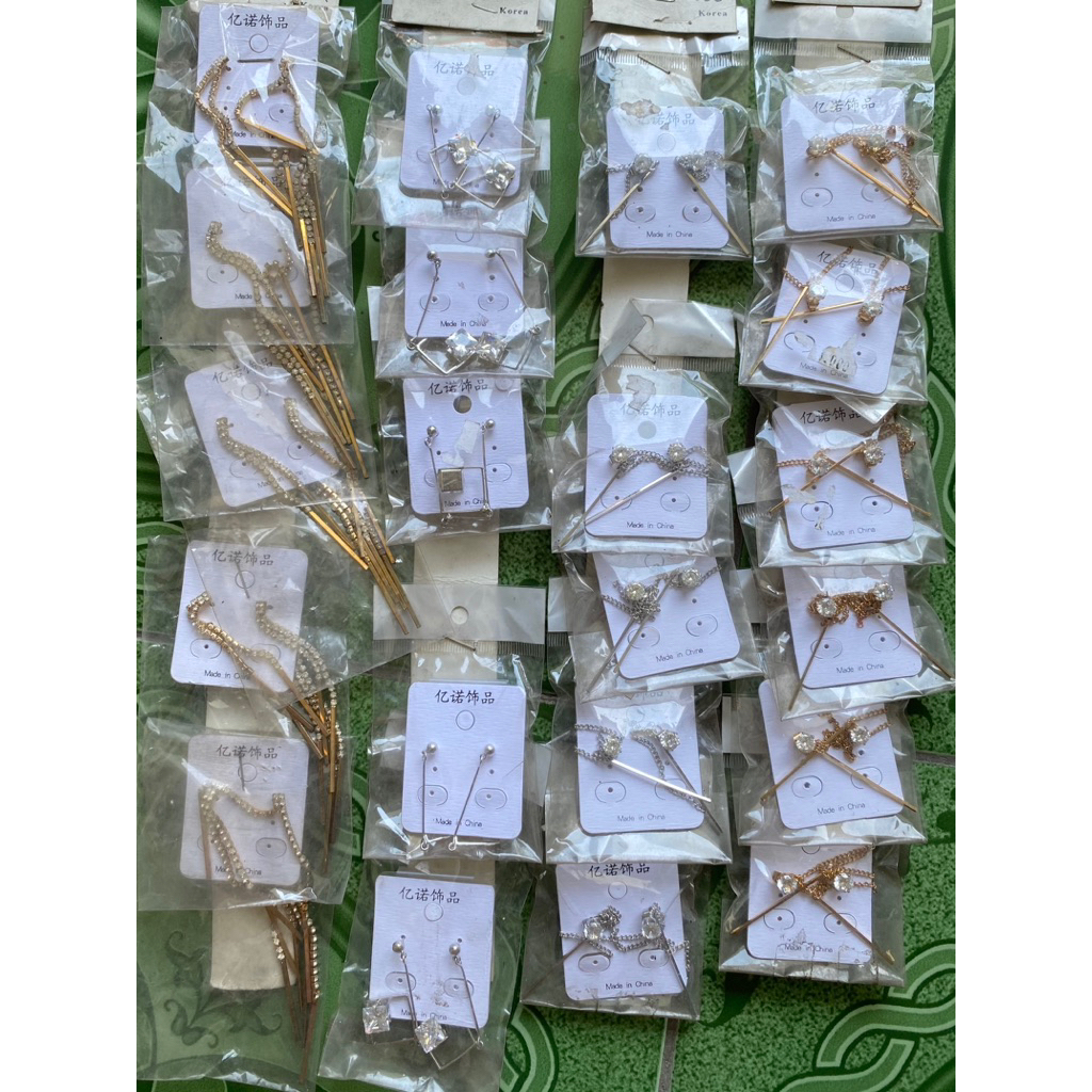 1 PASANG ANTING JURAI PANJANG TITANIUM || XUPING RUMBAI ANTI KARAT STAINLESS STEEL SILVER EMAS MUTIA