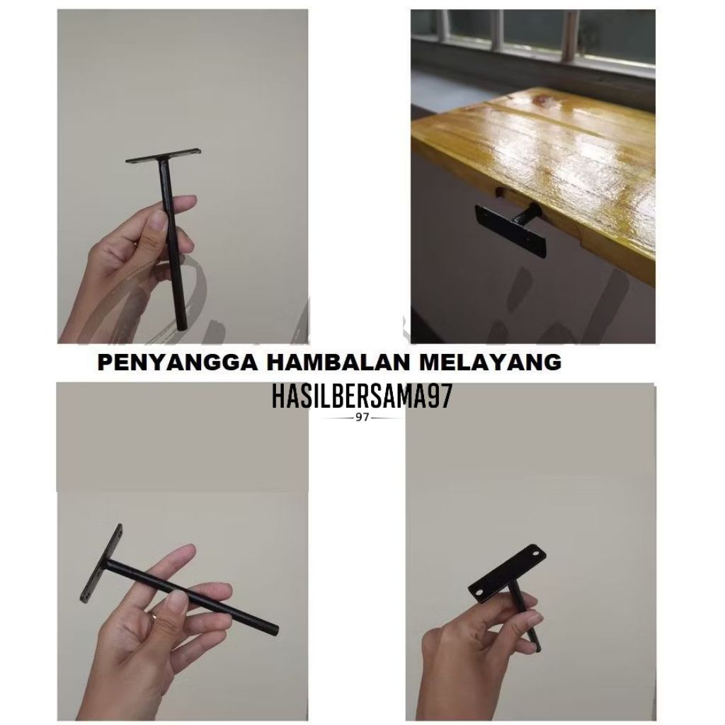 Besi Bracket ambalan melayang panjang 10 cm
