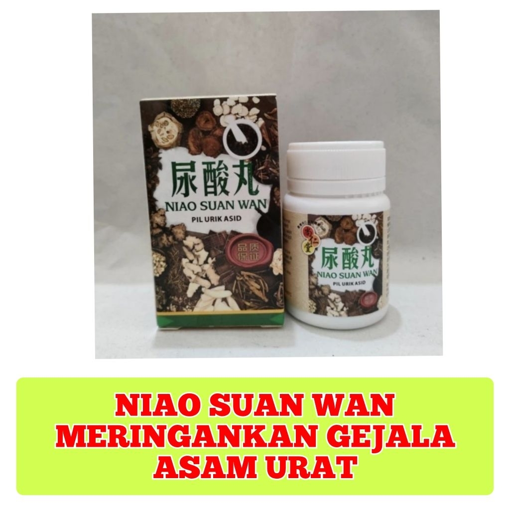 Original Niao Suan WAN Pil Urik Asid 40 Kapsul Mengobati Asam Urat dan Kolesterol - Herbal Cina - Ni