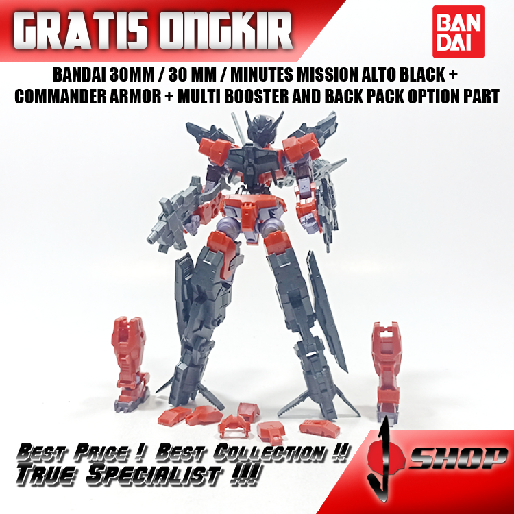BANDAI 30MM / 30 MM / MINUTES MISSION ALTO BLACK + COMMANDER ARMOR + MULTI BOOSTER AND BACK PACK OPT