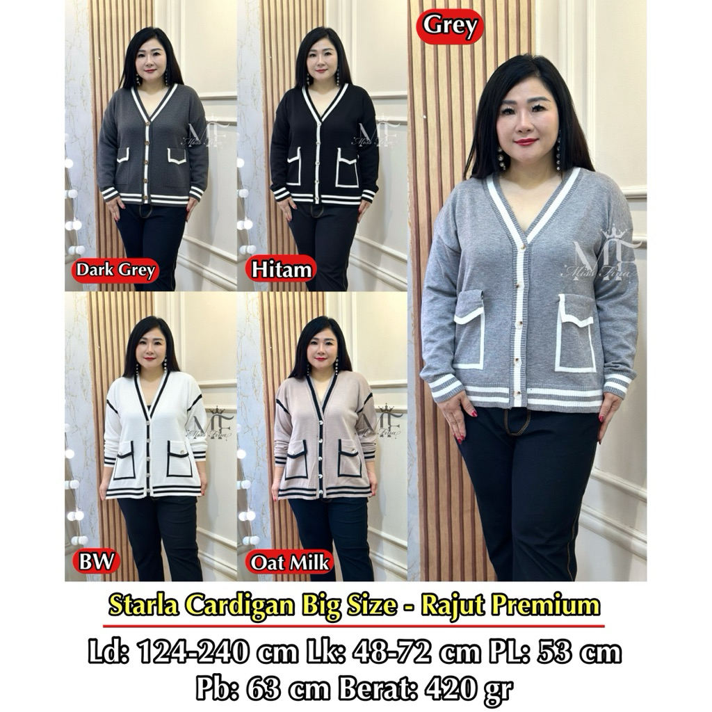 FINA BIGSIZE - ( CARDIGAN RAJUT STARLA ) CARDIGAN RAJUT WANITA BIG SIZE