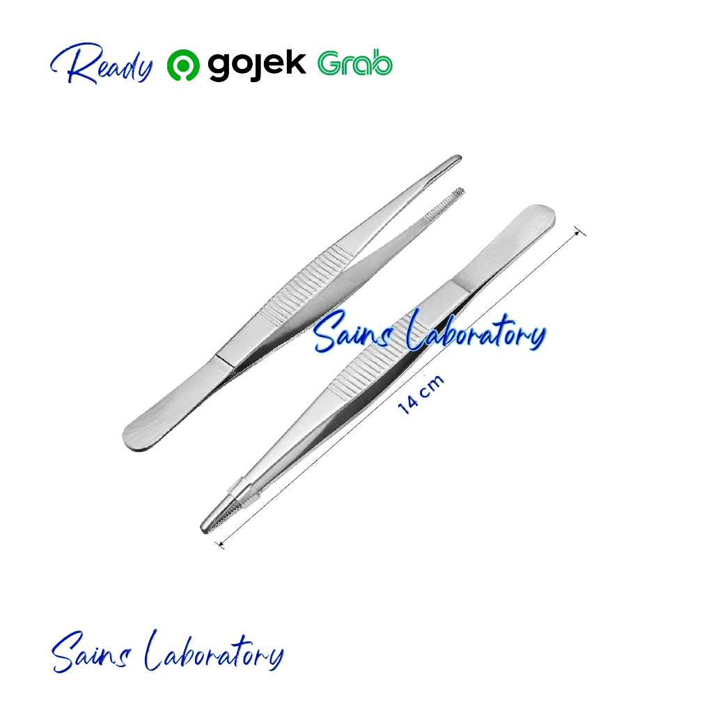 Pinset Anatomis Lurus 14 cm Pincet Medis Pinset Anatomi Stainless Steel Pinset Medic Dressing Forcep