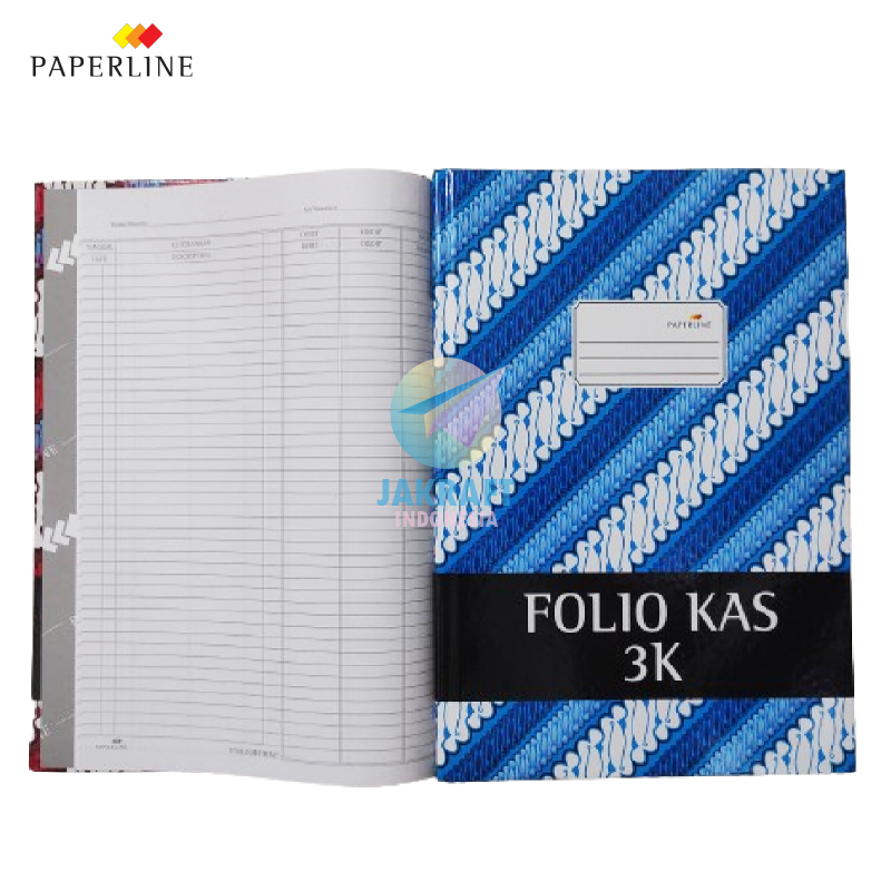 (1 Pcs) Buku Tulis Folio Kas 3K Debet Kredit Hard Cover PAPERLINE isi 100 Lembar F4 Hardcover Besar 