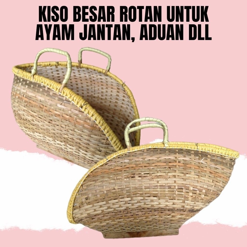 TAS AYAM ROTAN 2PCS MURAH TAS KASO KISO KISA AYAM BANGKOK ADUAN BAHAN  Full ROTAN